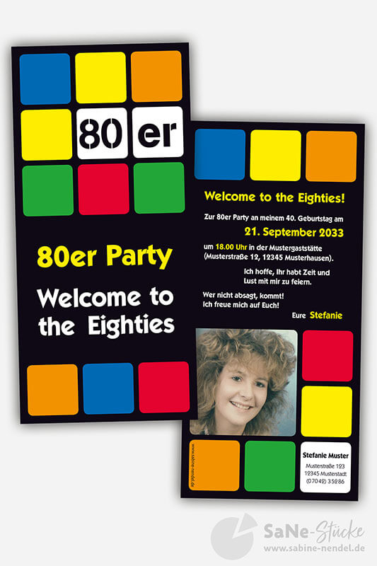 Version 80er Party mit Foto