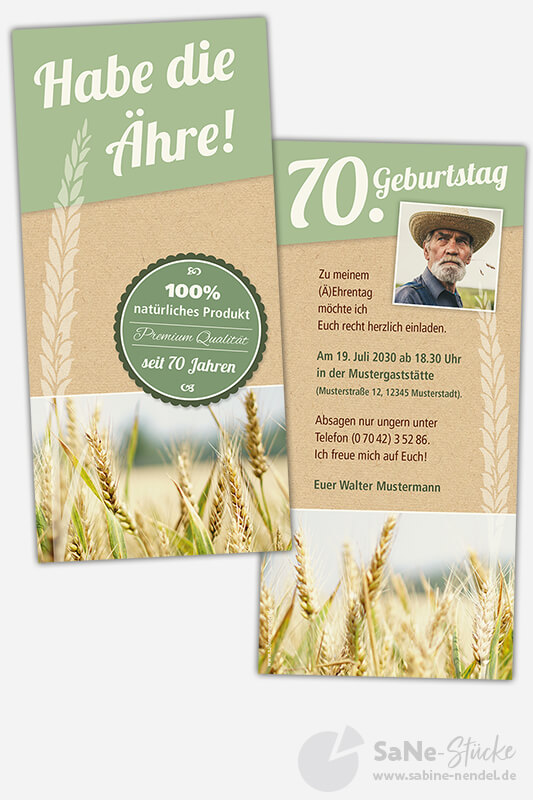Geburtstagseinladung Landwirt mit Foto